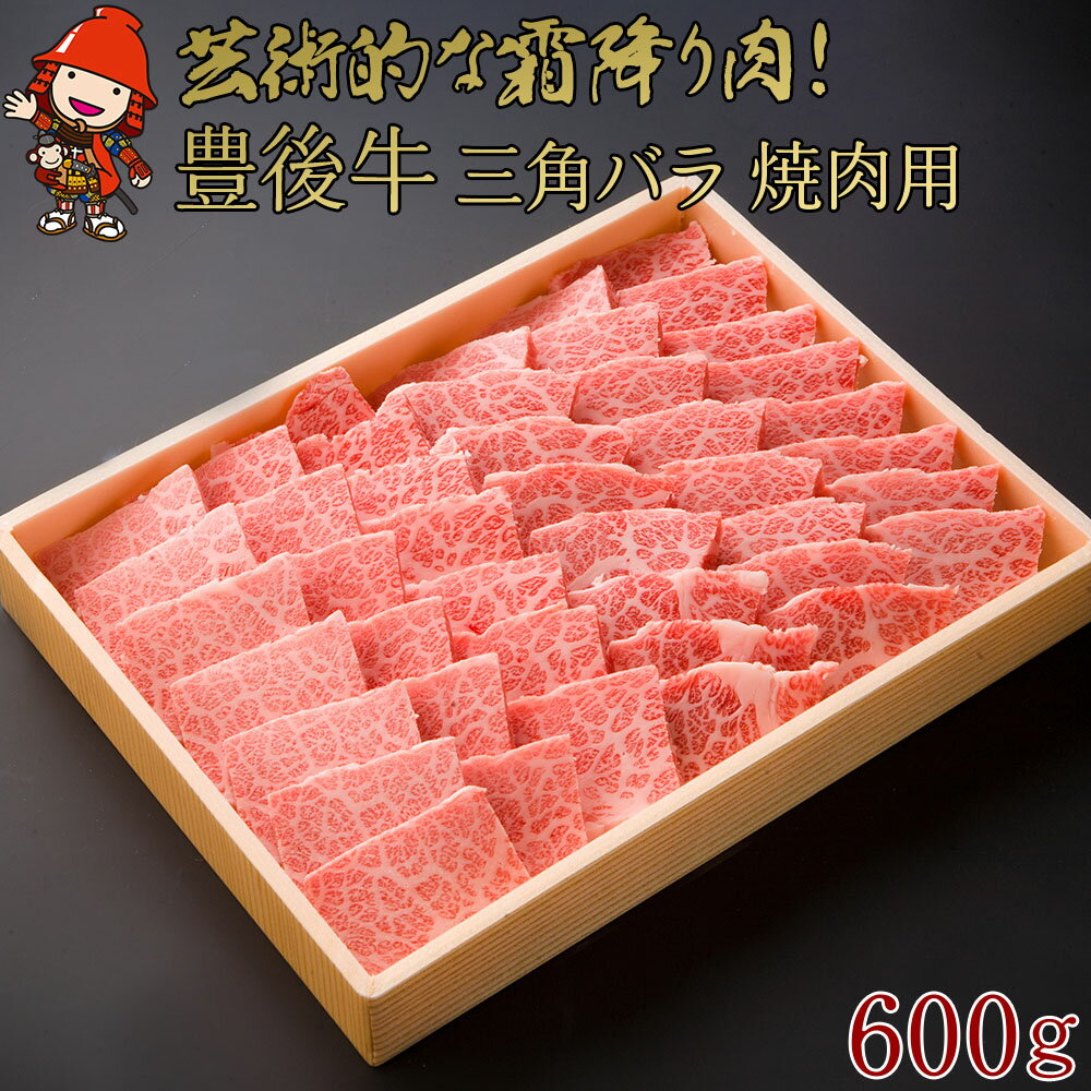 【ふるさと納税】豊後牛 三角バラ 焼肉用 600g お肉 肉 4等級以上 鉄板焼き 焼肉 霜降り 国産 九州産 大分県産 冷凍 送料無料