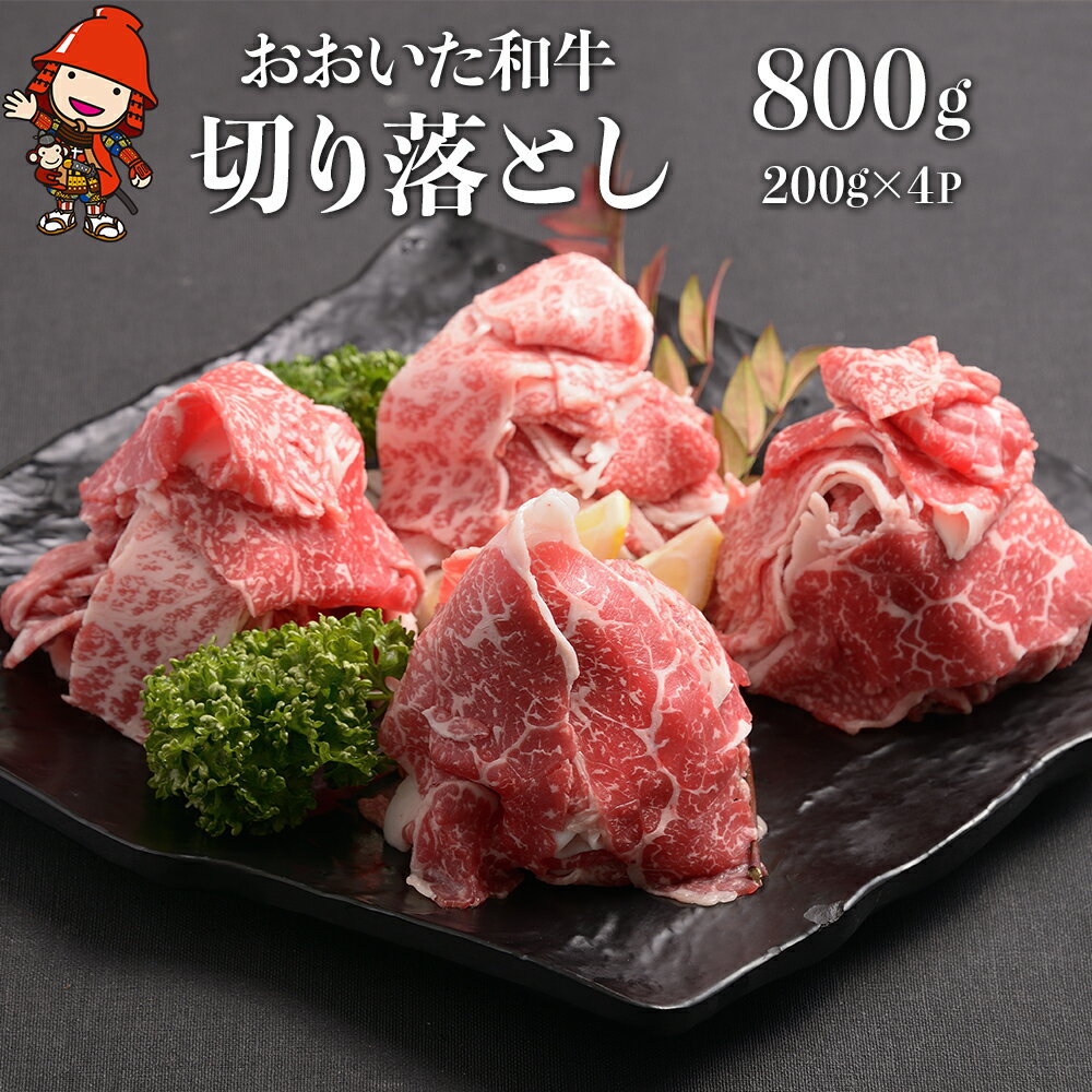 おおいた和牛 切り落とし 合計800g (200g×4パック) 豊後牛 小分け バラ 焼肉 すき焼き 肉質 4等級以上 お肉 肉 和牛 国産 九州産 大分県産 冷凍 送料無料