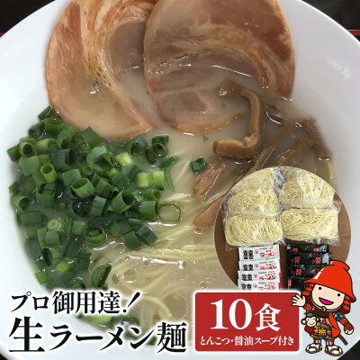 大分県中津市 【ふるさと納税】本格生ラーメン2種 10食 満腹セット とんこつラーメン 醤油ラーメン スープ付き しょうゆラーメン 期間限定 大分県産 九州産 中津市 国産 送料無料