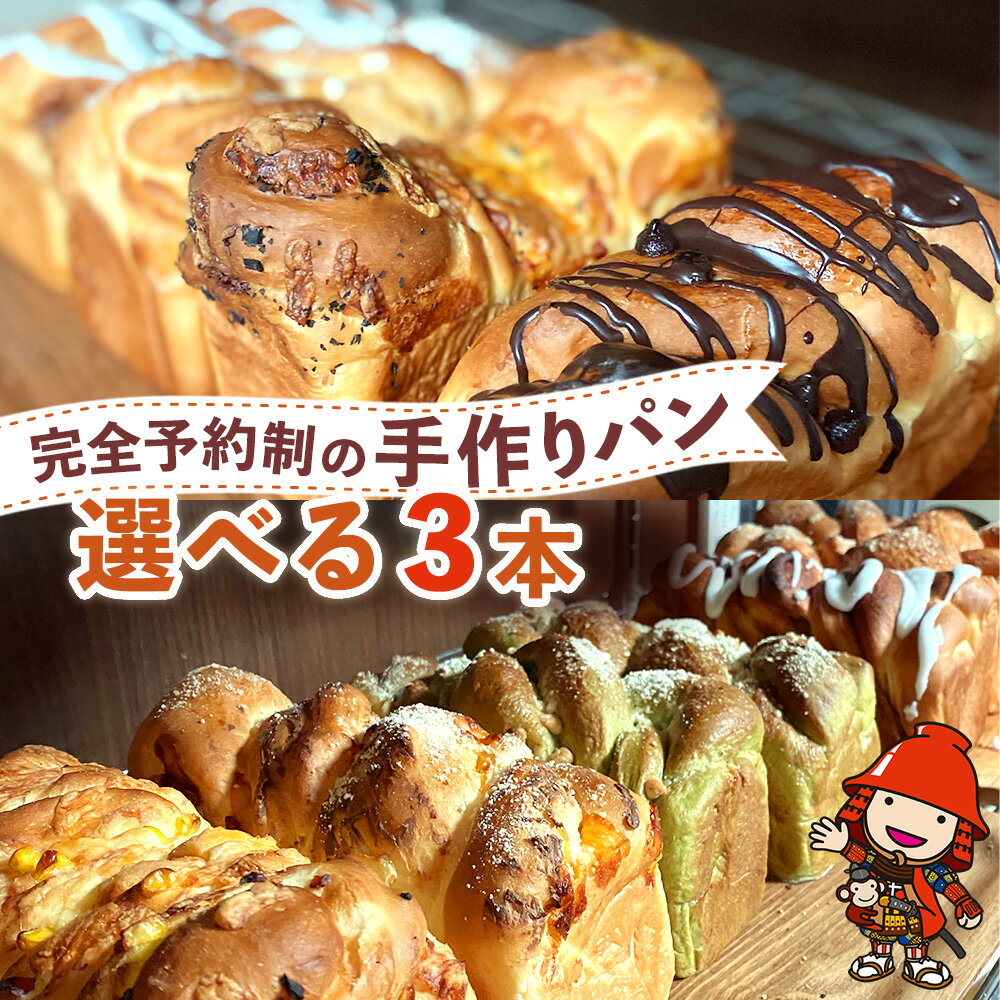 【ふるさと納税】完全予約制!素材にこだわった手作りパンセット 選べる 3本セット | パン 手作り 手作りパン ベーカリー 焼き菓子 ブレッド 冷凍 国産 大分県 中津市