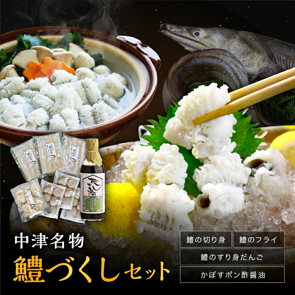 中津名物鱧づくしセット | 切り身 すり身だんご フライ かぼすポン酢 果汁 特産 名物 ギフト 冷凍 はも 魚 揚げ物 しゃぶしゃぶ おかず 大分県産 九州産 中津市 国産 送料無料