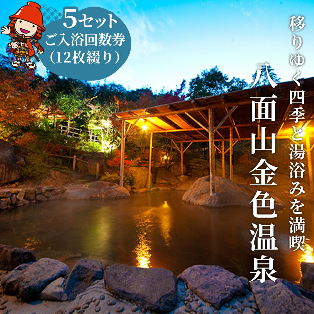 18位! 口コミ数「0件」評価「0」八面山金色温泉 ご入浴回数券 12枚綴り 5セット 計60枚 温泉 日帰り温泉 大浴場 露天風呂 寝湯 檜風呂 打たせ湯 健康洞窟 癒し 大･･･ 