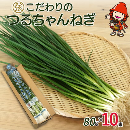 弦本農園のこだわりのつるちゃんねぎ 80g×10束 葱 ねぎ ネギ 小葱 小ねぎ 小ネギ 薬味 大分県産 九州産 中津市 国産 送料無料／熨斗対応可 お歳暮 お中元 など