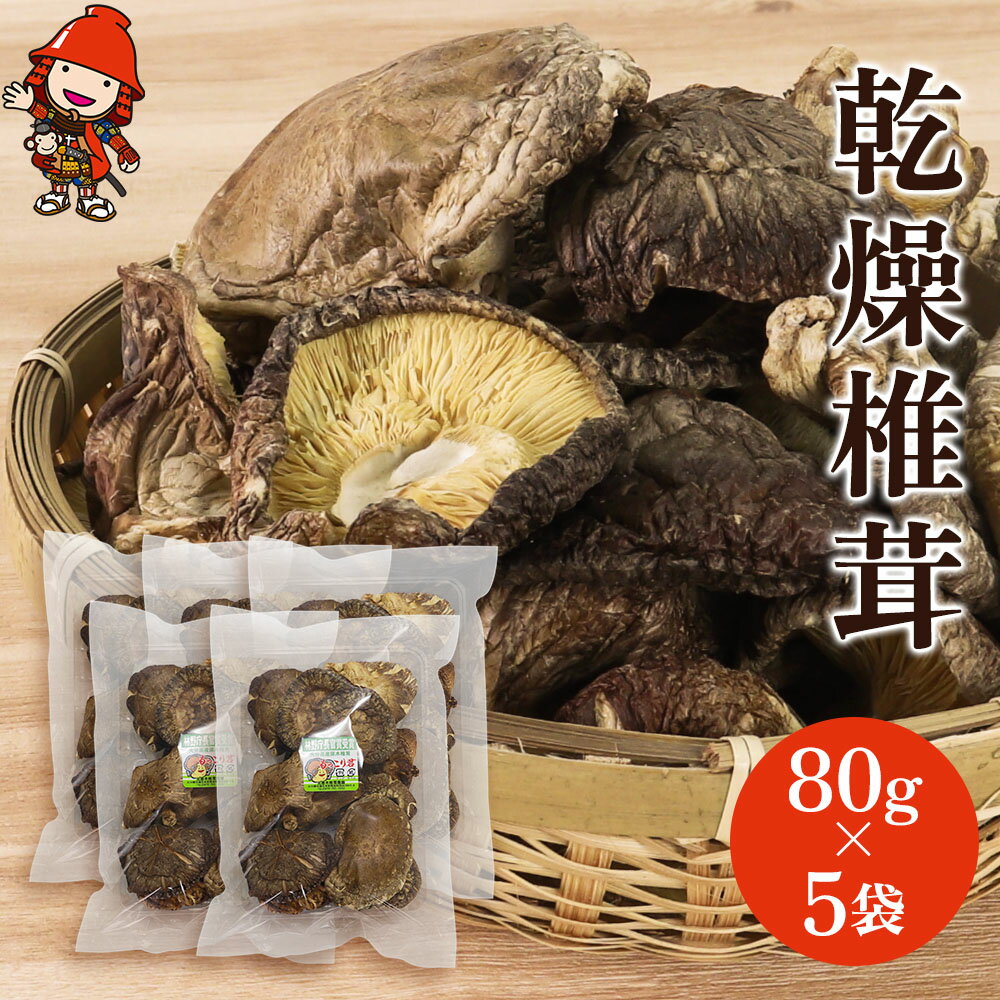 【ふるさと納税】乾燥椎茸 徳用 80g×5 原木栽培 乾しいたけ 干し椎茸 干ししいたけ 乾燥しいたけ 干しシイタケ 大分県産 九州産 中津市 国産 送料無料／熨斗対応可 お歳暮 お中元 など