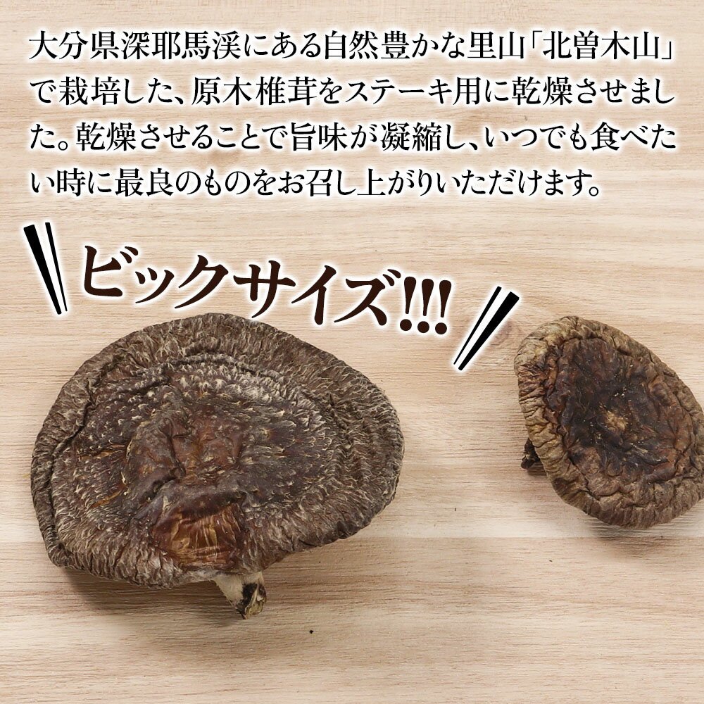 【ふるさと納税】乾燥椎茸 ステーキ用 原木椎茸 120g 乾しいたけ 干し椎茸 干ししいたけ 乾燥しいたけ 干しシイタケ 大分県産 九州産 中津市 国産 送料無料／熨斗対応可 お歳暮 お中元 など