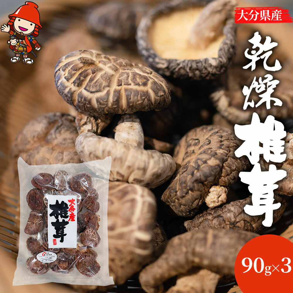 【ふるさと納税】大分県産 乾燥椎茸 90g×3 乾しいたけ 干し椎茸 干ししいたけ 乾燥しいたけ 干しシイタケ 大分県産 九州産 中津市 国産 送料無料