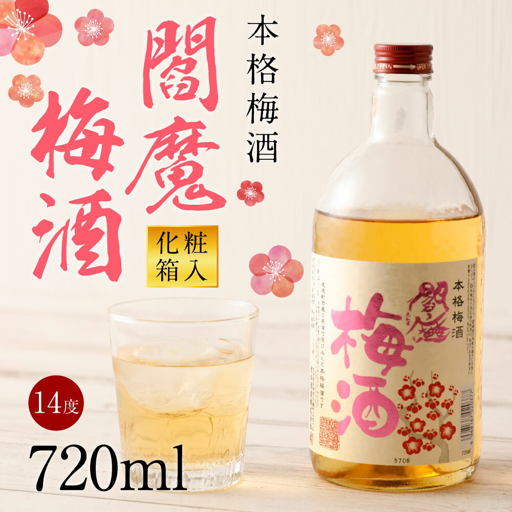 【ふるさと納税】本格梅酒 閻魔梅酒 720ml 化粧箱入 14度 梅酒 焼酎 お酒 瓶 ビン ギフト 老松酒造 送料無料