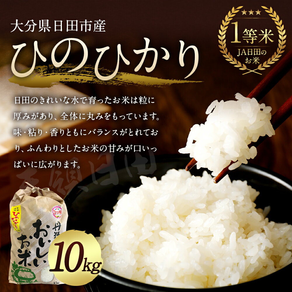 【ふるさと納税】令和4年度産 天領日田 ヒノヒカリ 1等米 10kg JA日田のお米 白米 お米 精米 ひのひかり 九州 大分県 日田市 送料無料