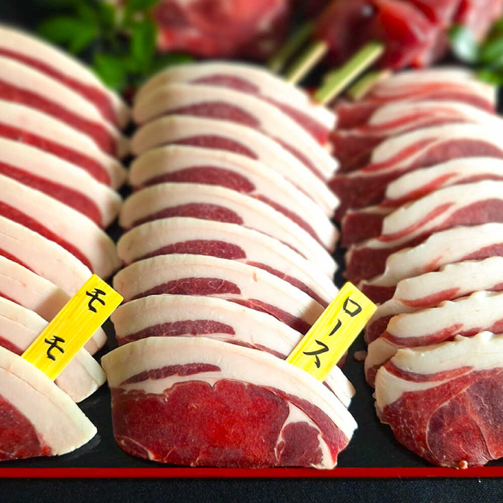 【ふるさと納税】【部位おまかせ】猪三種盛(焼肉用食べ比べ) 2〜3人前 450g×1パック　日田市 / 株式会社tracks[ARDE003]
