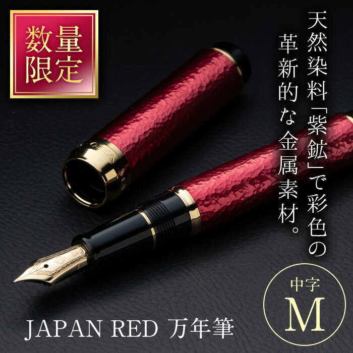 【ふるさと納税】JAPAN RED 万年筆 (中字・M) 文房具 文具 ペン 筆記用具 贈り物 大分県 佐伯市【EQ061】【Oita Made (株)】