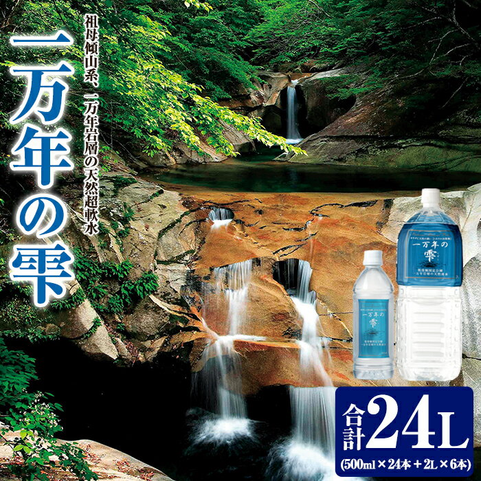 【ふるさと納税】ミネラルウォーター 一万年の雫 軟水 (500ml×24本・2L×6本) 国産 お水 ミネラル 天然 料理 健康 維持 大分県 佐伯市 防災 常温 常温保存【BM85】【(株)ウェルトップ】