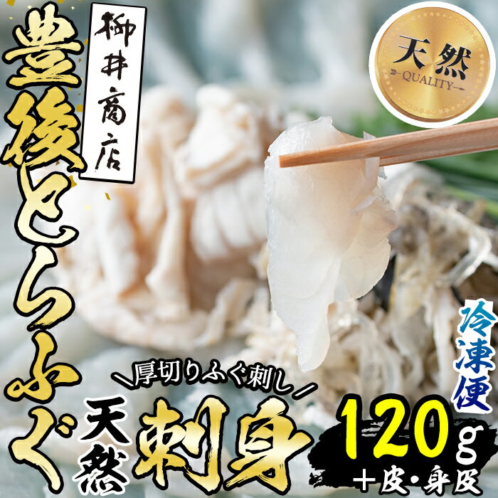 [数量限定]天然とらふぐ刺身 (約120g) 皮・身皮 (約50g) とらふぐ ふぐ フグ ふぐ刺し フグ刺し ふぐ皮 刺身 皮身 刺身 鮮魚 冷凍 天然 国産 大分県 佐伯市[AB108][柳井商店]