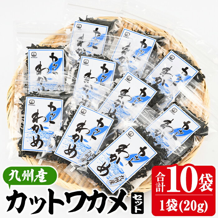 九州産 カットわかめ (合計10袋・1袋20g入) 海藻 わかめ 味噌汁 みそ汁 サラダ 酢の物 スープ 国産 九州産 常温 大分県 佐伯市[CW12][(株)山忠]