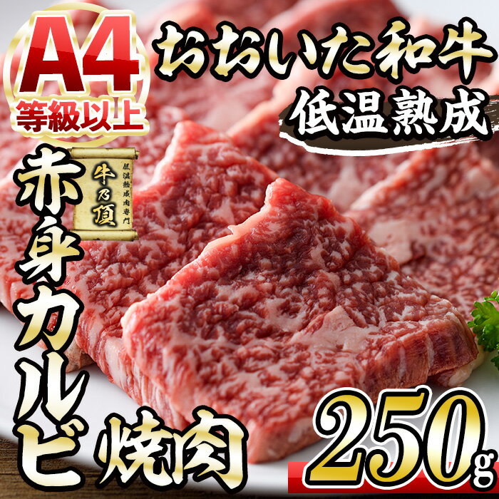 おおいた和牛 赤身カルビ焼肉 (250g) 国産 牛肉 肉 霜降り 低温熟成 A4 和牛 ブランド牛 カルビ 焼肉 BBQ 冷凍 大分県 佐伯市[DH200][(株)ネクサ]