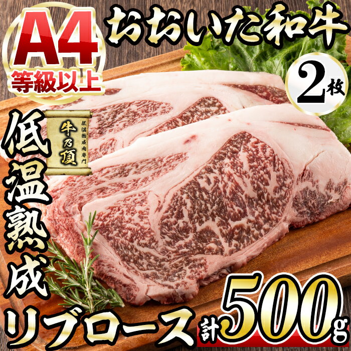 【ふるさと納税】おおいた和牛 リブロースステーキ (計500g・リブロースステーキ約250g×2枚+ステーキソース20g×2袋) 国産 牛肉 肉 霜降り 低温熟成 ステーキ A4 和牛 ブランド牛 BBQ 冷凍 大分県 佐伯市【DH69】【(株)ネクサ】