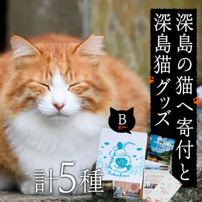 深島の猫へ寄付と深島猫グッズ (Bプラン・計5種) 猫 ネコ ねこ 寄附 カレンダー タオル 大分県 佐伯市[EK10][でぃーぷまりん]