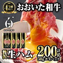 【ふるさと納税】おおいた和牛 生ハム (計200g・50g×4P) 国産 牛肉 もも肉 ハム A4 和牛 ブランド牛 小分け おつまみ 大分県 佐伯市 【FW008】【 (株)ミートクレスト】