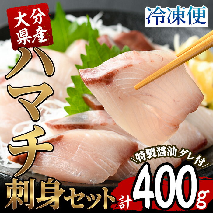 大分県産 ハマチ刺身セット (計400g・ハマチ100g×4皿、醤油ダレ30ml×4個) ハマチ 刺身 鮮魚 冷凍 養殖 国産 大分県 佐伯市[GO005][(株)水元]