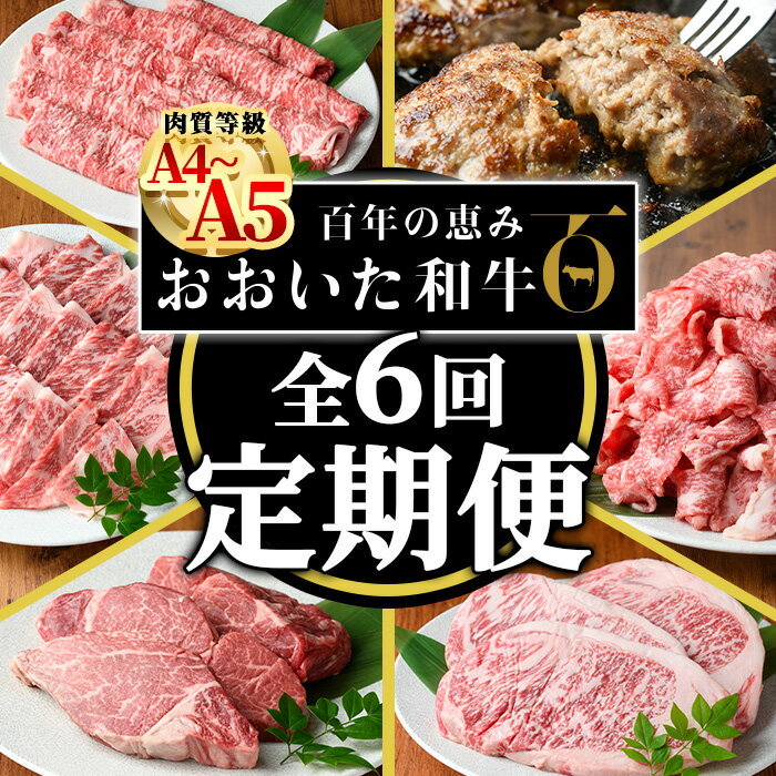 [ 定期便 ・全 6回 (連続)] おおいた和牛 定期便 (総量4.33kg) 国産 牛肉 肉 霜降り A4 A5 黒毛和牛 ステーキ すき焼き しゃぶしゃぶ 焼肉 ヒレ フィレ 豊後牛 ブランド牛 冷凍 ハンバーグ 豊後牛 大分 ふるさと納税 コンシェルジュ[HE12][(株)吉野]