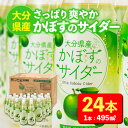 【ふるさと納税】かぼすのサイダー (495ml×24本) かぼす ドリンク ジュース かぼす カボス 炭酸飲料 ノンアルコール ペットボトル 大分県産 特産品 家庭用 大分県 佐伯市 防災 常温 常温保存【HD185】【さいき本舗 城下堂】