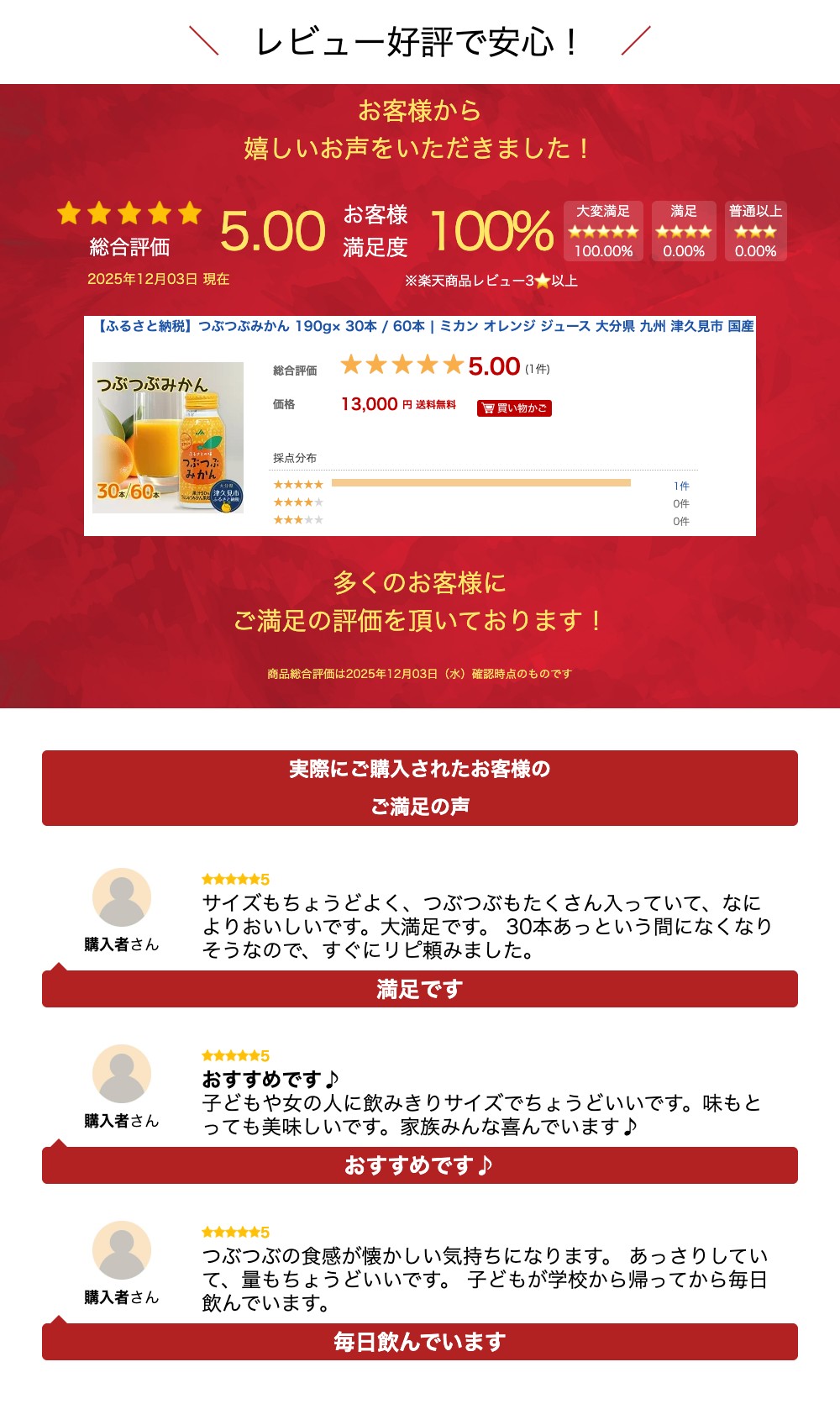 【ふるさと納税】つぶつぶみかん 190g× 30本 / 60本 | ミカン オレンジ ジュース 大分県 九州 津久見市 国産