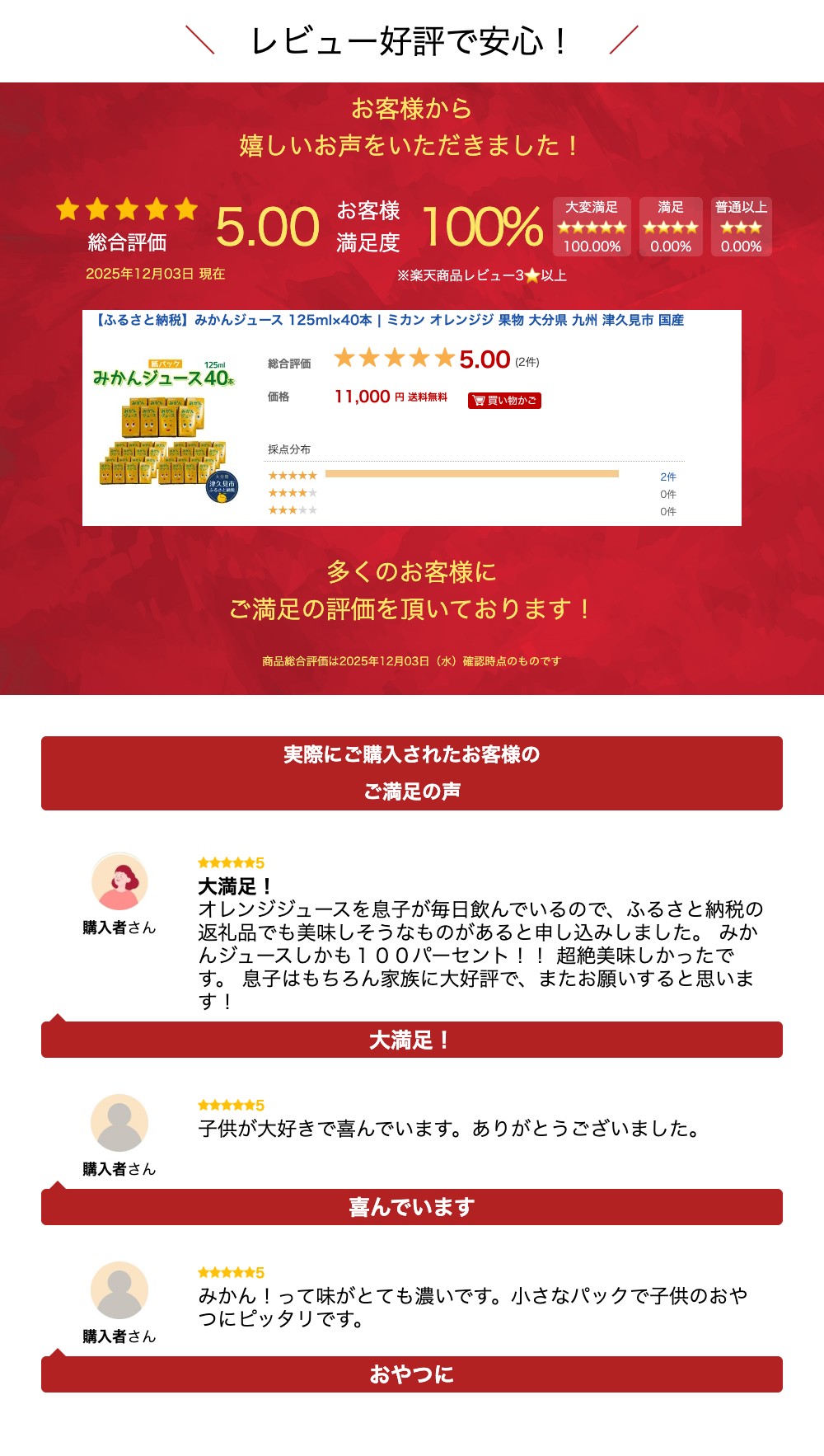 【ふるさと納税】みかんジュース 125ml×40本 | ミカン オレンジジ 果物 大分県 九州 津久見市 国産