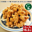 29位! 口コミ数「0件」評価「0」【定期便】【1ヶ月毎 9回】大分県産ハーブ鶏 からあげ あっさりにんにく醤油味 計16.2kg 計1.8kg (600g×3袋)×9回 唐揚･･･ 