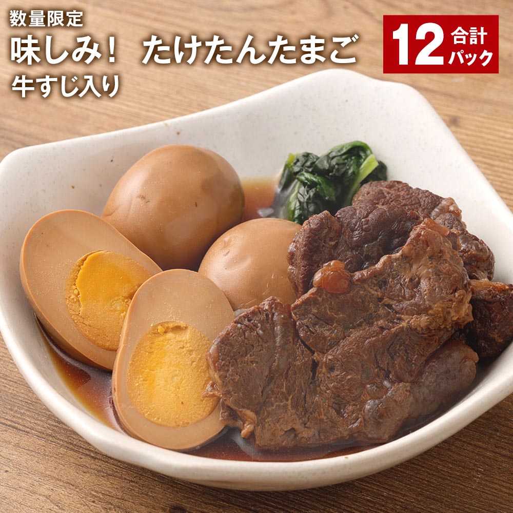 【ふるさと納税】 【数量限定】 味しみ！たけたんたまご 牛すじ入り 計12パック 煮卵3個 牛すじ3枚 煮卵 煮玉子 煮たまご 卵 たまご 玉子 ゆで卵 牛すじ肉 牛すじ 牛スジ 惣菜 おかず トッピング レトルト加工 大分県 竹田市 送料無料