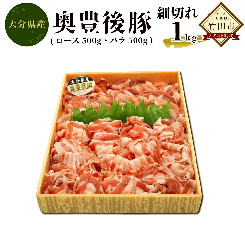 奥豊後豚 細切れ1kg （ロース500g・バラ500g） 大分県産 1日10セット限定 豚肉 九州産 冷凍 送料無料