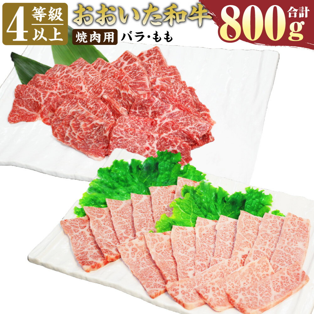 おおいた和牛 焼肉用 バラ 400g もも 400g 計800g 4等級以上 肉 お肉 牛肉 和牛 豊後牛 バラ肉 モモ 赤身 焼肉 冷凍 大分県産 九州産 国産 送料無料