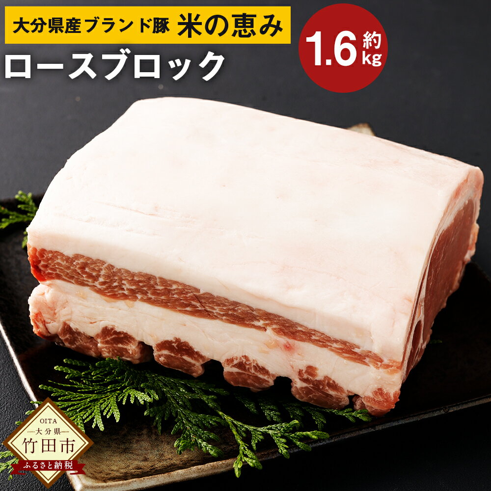 13位! 口コミ数「0件」評価「0」大分県産 ブランド豚「米の恵み」ロース ブロック 1.6kg 肉 豚 豚肉 国産 とんかつ トンテキ ブロック肉 かたまり 塊 かたまり肉 ･･･ 