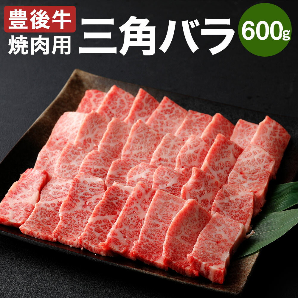 【ふるさと納税】豊後牛 三角バラ 焼肉用 600g 肉 牛 和牛 豊後牛 銘柄牛 国産牛 黒毛和種 黒毛和牛 和牛 冷凍 国産 九州産 竹田市 大分県産 送料無料