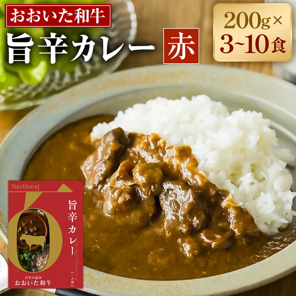 百年の恵み おおいた和牛旨辛カレー(赤) 3個 5個 10個 セット 1箱 200g カレー レトルトカレー レトルト食品 おおいた和牛 和牛 牛 備蓄 常備食 保存食 お取り寄せ 常温保存 送料無料