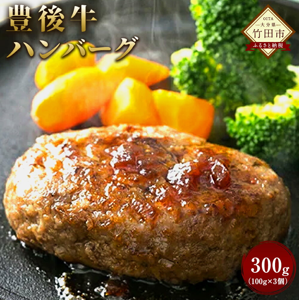 数量限定 大分県竹田産 豊後牛の ハンバーグ 100g×3個 合計300g 和牛日本一! 豊後牛 牛肉 九州産 国産 冷凍 送料無料