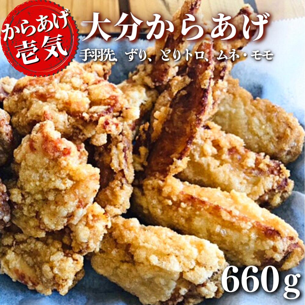 [からあげ壱気] 大分 からあげ 660g モモ とりトロ ムネ ずり 手羽先 九州 グルメ 唐揚げ から揚げ