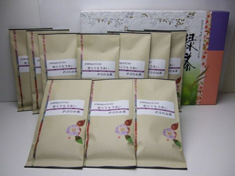 商品説明名称お茶の山口園「安くてもうまいがぶ飲み茶」100g×10本内容量100g×10本 【名称】：ブレンド茶 【原材料名】：緑茶（国産）、固形茶/調味料（アミノ酸等） 賞味期限製造から8か月 保存方法高温多湿を避け保存してください。提供事業者 有限会社　お茶の山口園大分県豊後高田市新町2017番地2 ・ふるさと納税でよくある質問はこちら ・寄附申込みのキャンセル、返礼品の変更・返品はできません。あらかじめご了承ください。豊後のお茶の山口園がおくる「安くてもうまいがぶ飲み茶」10本！ 普段、何気なく気軽に飲めるがぶ飲み茶です。熱いときはしっかり冷ますと甘みが増します。 ↑楽天市場・豊後高田市ふるさと納税トップページへ 「ふるさと納税」寄附金は、下記の事業を推進する資金として活用してまいります。 (1) 子育て支援の充実 入金確認後、注文内容確認画面の【注文者情報】に記載の住所にお送りいたします。