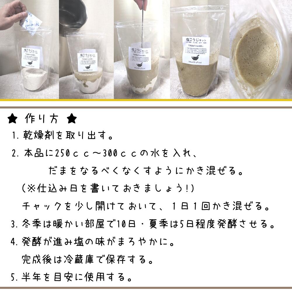 【ふるさと納税】てづくり 出汁塩こうじキット 150g 無添加 玄米麹 液体麹 国産 素材 こんぶ 干 しいたけ 椎茸 塩