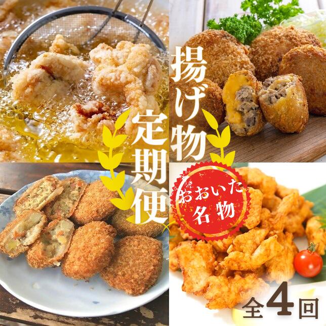 【ふるさと納税】揚げ物 定期便 からあげ とり天 メンチカツ コロッケ 全4回 大分 名物 グルメ