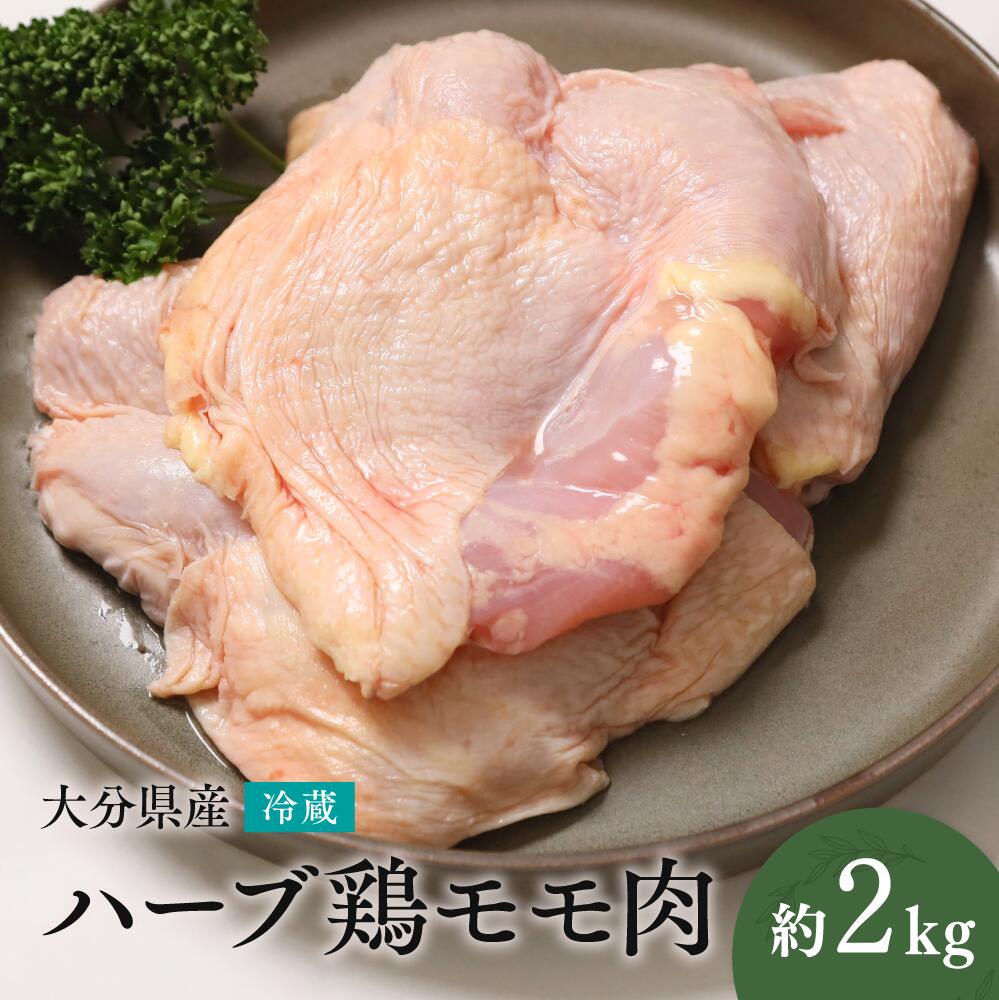 大分県産 ハーブ鶏 モモ肉 2kg 業務用 冷蔵 配送 国産 九州 鶏肉 鶏もも にく