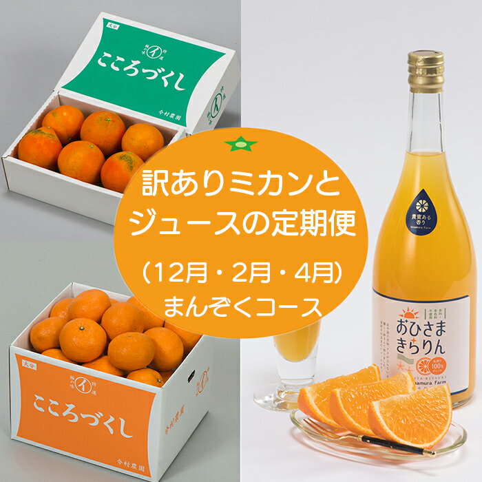 【ふるさと納税】 今村農園の訳ありミカンとジュースの定期便(12月・2月・4月)【まんぞくコース】 お楽しみ 先行予約 果物 フルーツ 傷 規格外 不揃い<10...