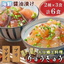 【ふるさと納税】豊後絆屋 りゅうきゅう(2種×3食セット) 大分郷土料理 魚 真鯛 ぶり 漬け 魚介類 海鮮丼 刺身 冷凍 小分け 惣菜 ＜101-..