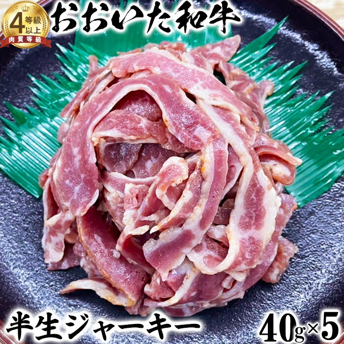 おおいた和牛 半生ジャーキー(40g×5)[ニード牧場] お楽しみ 黒毛和牛 豊後牛 牛肉 お肉 人気 [129-003_5]