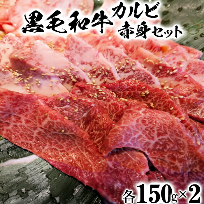黒毛和牛 カルビ＆赤身焼肉セット（各150g×2）【ニード牧場】 ＜129-006_5＞