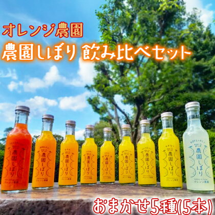 オレンジ農園の柑橘ジュース「農園しぼり」おまかせ5種 飲み比べ セット ＜114-007_5＞