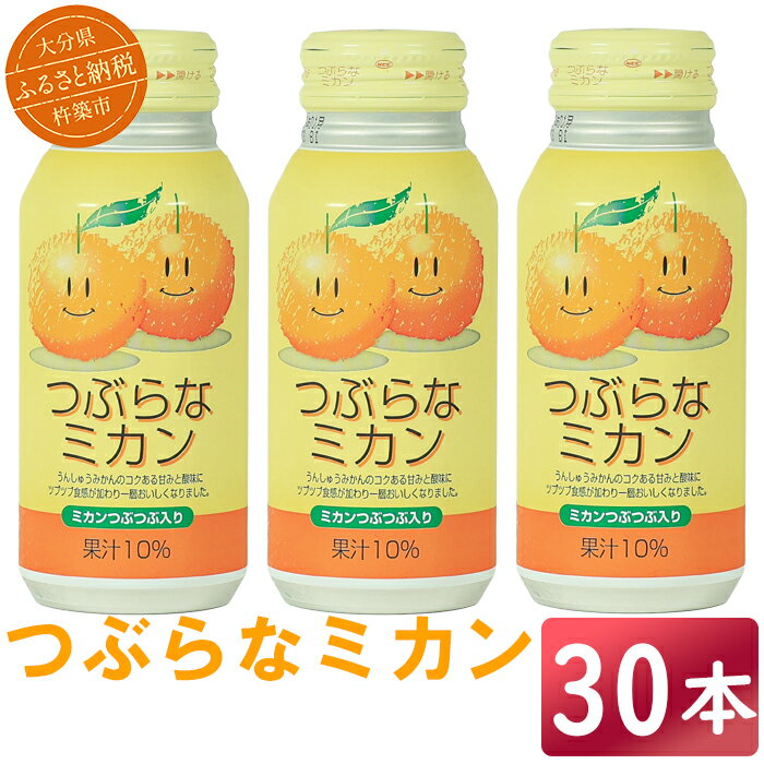 【ふるさと納税】 つぶらなミカン 30本 190g / つぶらな つぶらなミカン ジュース 清涼飲料水 人気 子供 おすすめ 果汁飲料 ご当地ジュース ミカン ...