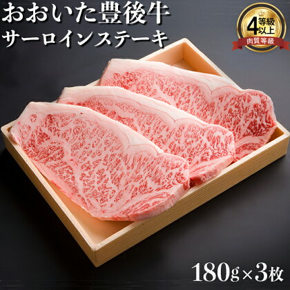 おおいた豊後牛サーロインステーキ180g×3枚 牛肉 お肉 お楽しみ 人気 国産 黒毛和牛 霜降り ギフト 贈答 ＜122-009_5＞