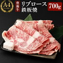 【ふるさと納税】豊後牛リブロース鉄板焼 700g 和牛 黒毛和牛 牛肉 牛ロース 等級A4以上 ランクA4以上 BBQ バーベキュー 焼肉 冷凍 国産 ブランド牛 大分県 送料無料【D93】