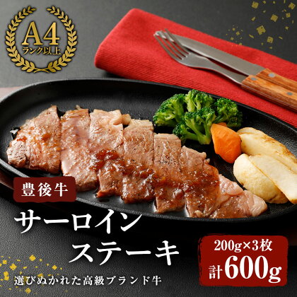 豊後牛 サーロイン ステーキ(計600g・200g×3枚)牛肉 お肉 肉 焼き肉 バーベキュー 冷凍 国産 和牛 大分県産【106401900】【まるひで】