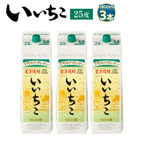 【ふるさと納税】いいちこ 25度 パック(計5.4L・1.8L×3本)酒 お酒 むぎ焼酎 1800ml 麦焼酎 常温 いいちこ 三和酒類 紙パック【106103900】【酒のひろた】