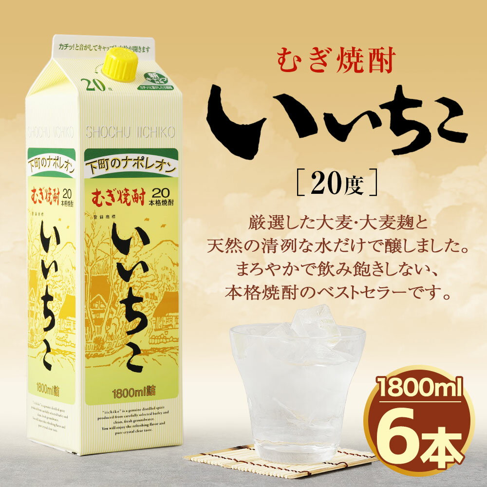 【ふるさと納税】いいちこ パック 20度(計10.8L・1.8L×6本)酒 お酒 むぎ焼酎 1800ml 麦焼酎 いいちこ 常温 三和酒類 紙パック【104304000】【山添産業】